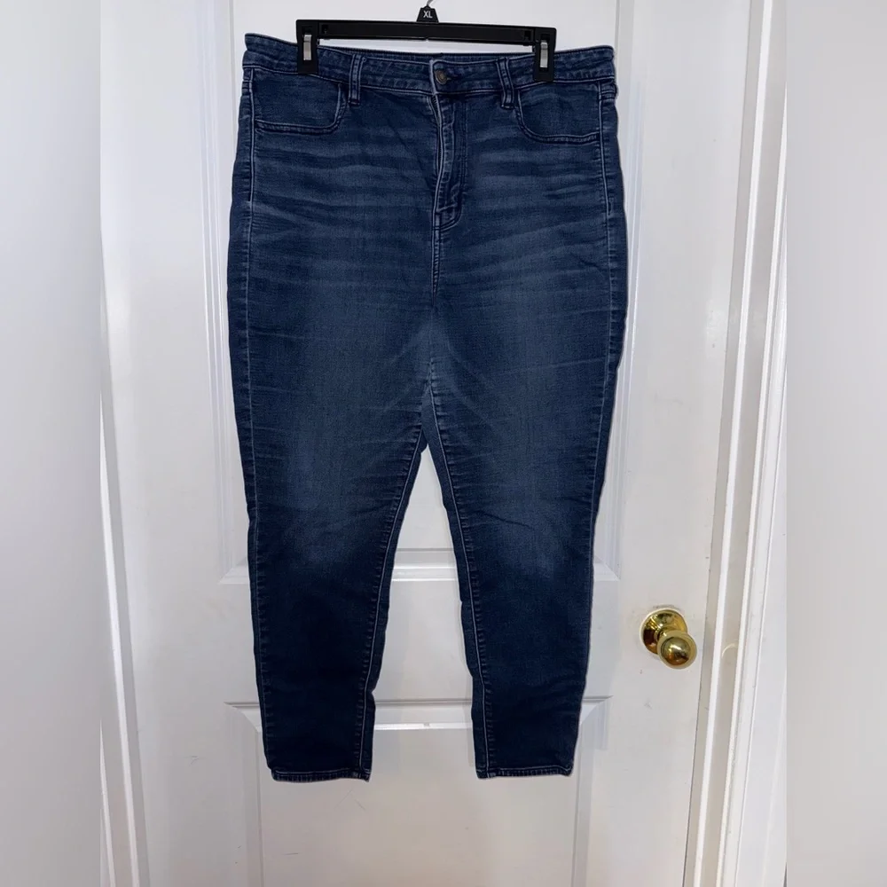 American Eagle Outfitters Size 14 Short  Dark Wash Super Hi Rise‎ Jeggings
